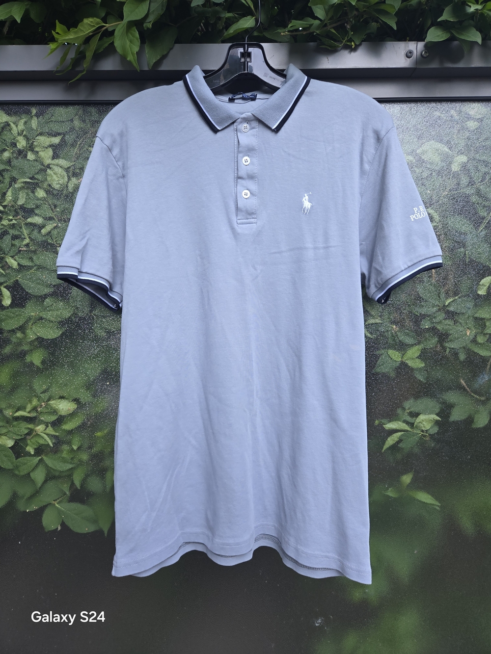 Polo by Ralph Lauren Men's Light Blue Logo Cotton Polo Shirt  US M